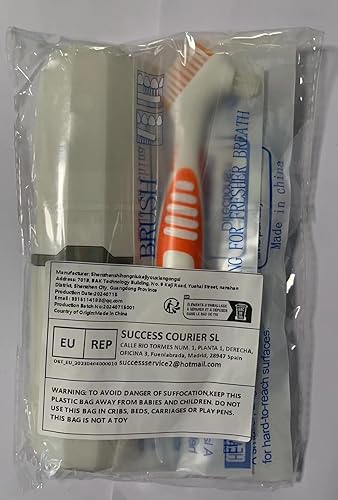 Miniatura 7 de Cepillo de dentadura postiza, 2 piezas de cepillo de dientes falsos con funda de transporte blanca, cerdas de varios niveles con mango de agarre