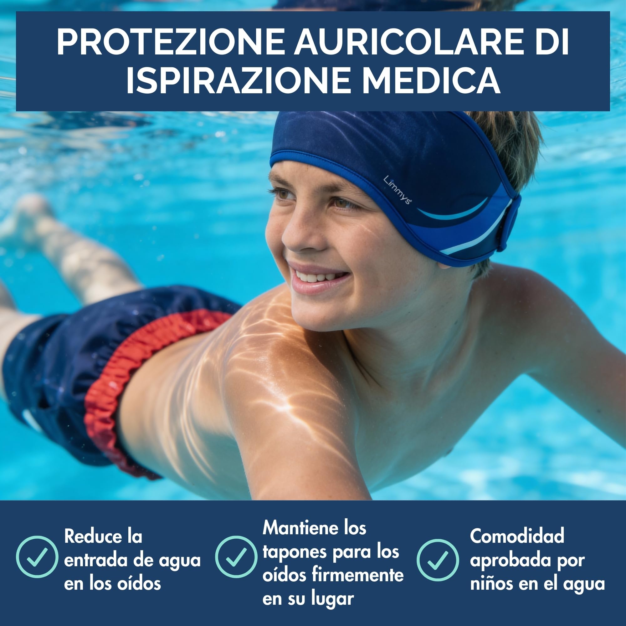 Limmys Banda de Natación para Niños y Adultos - Neopreno Elástico Reforzado, Sin Látex, Antideslizante