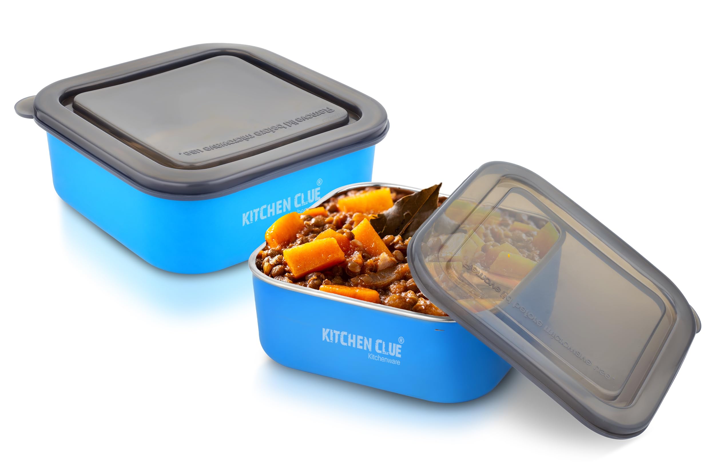 KITCHEN CLUE Stainless Steel Microwave Safe Square Lunch Box Or Containers for Office Home Kitchen I Pack of 5 Pcs, Red - 800 ML Each I Ideal Use for Kids Or Adults I BPA Free (16CM*16CM*6CM) (B0B1H6D7HH) Amazon Price History, Amazon Price Tracker
