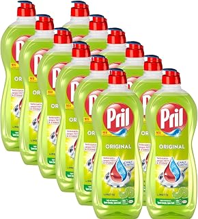 PRIL Original Limette (12x 675 ml), Handgeschirrspülmittel mit höchster Fettlösekraft, für sauberes Geschirr auch in kaltem Wasser, frischer Limettenduft