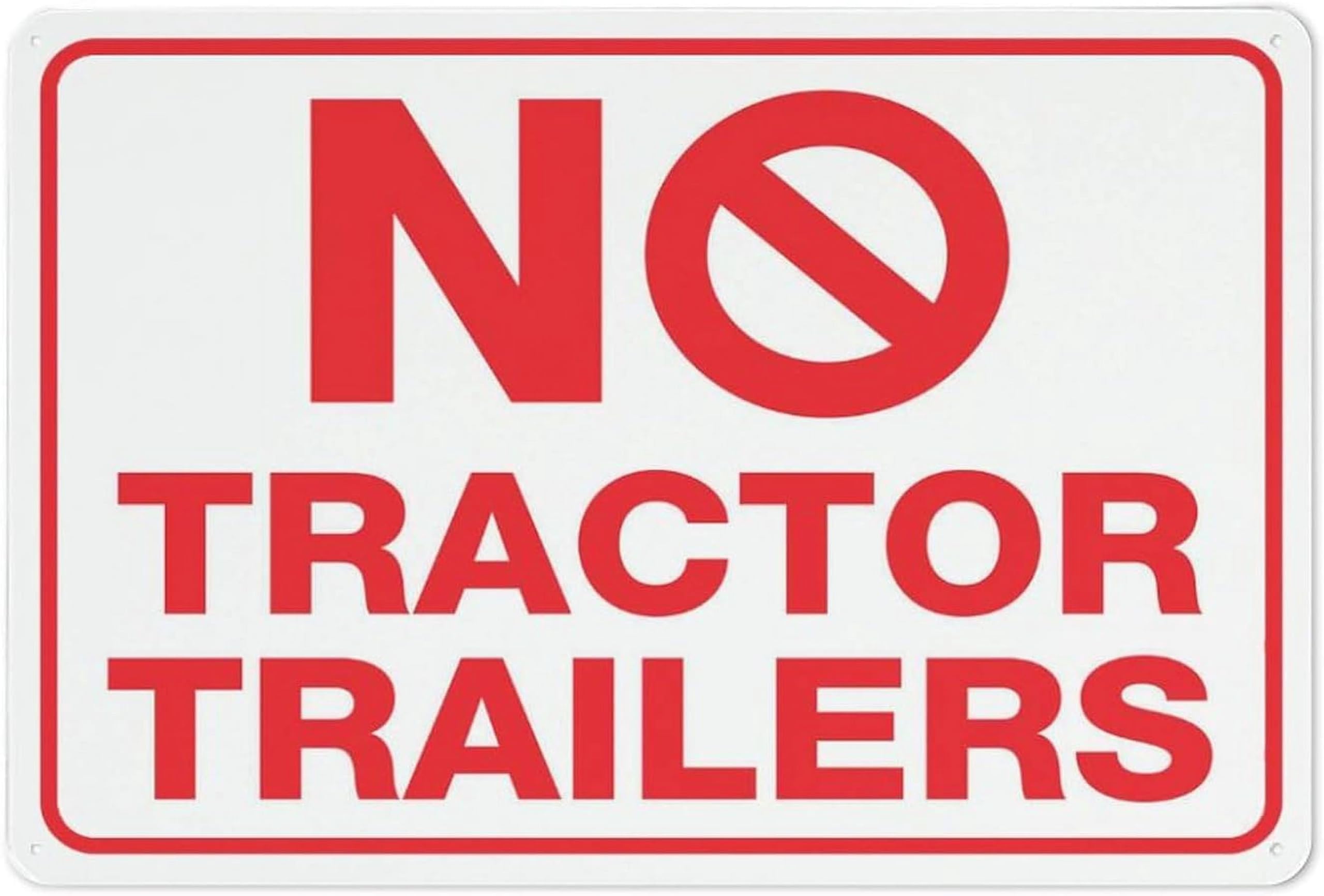 (2-Pack) Metal Tin Sign No Tractor Trailers Sign 8"X12" Rust Free Signs Outdoor, Sign For Home, Business, Yard