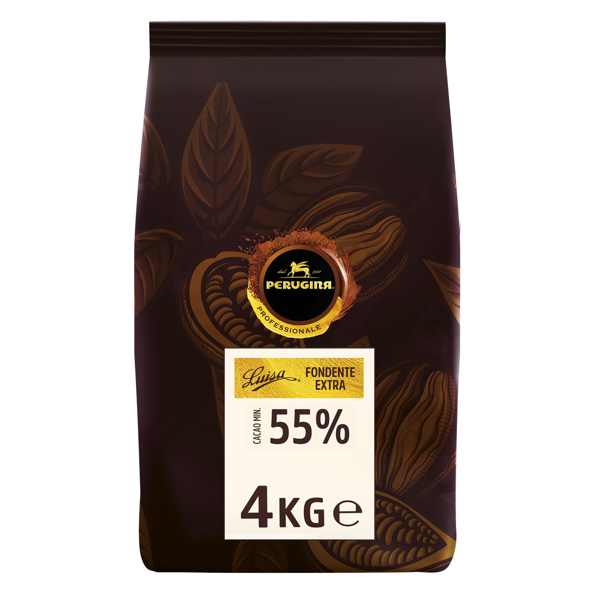 PERUGINA PROFESSIONALE Cubetti Fondente Extra Luisa 55% Sacco 4kg | Cubetti di cioccolato fondente 55% per lavorazioni professionali.