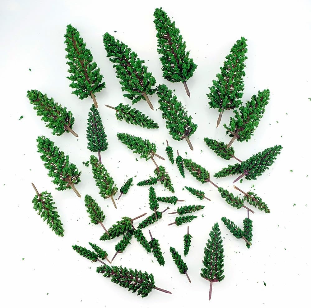 44 PCS Model Miniature Trees Plastic Pine Diorama Trees Woodland Scenic Train Scenery Architecture for Crafts Landscape - Image 3