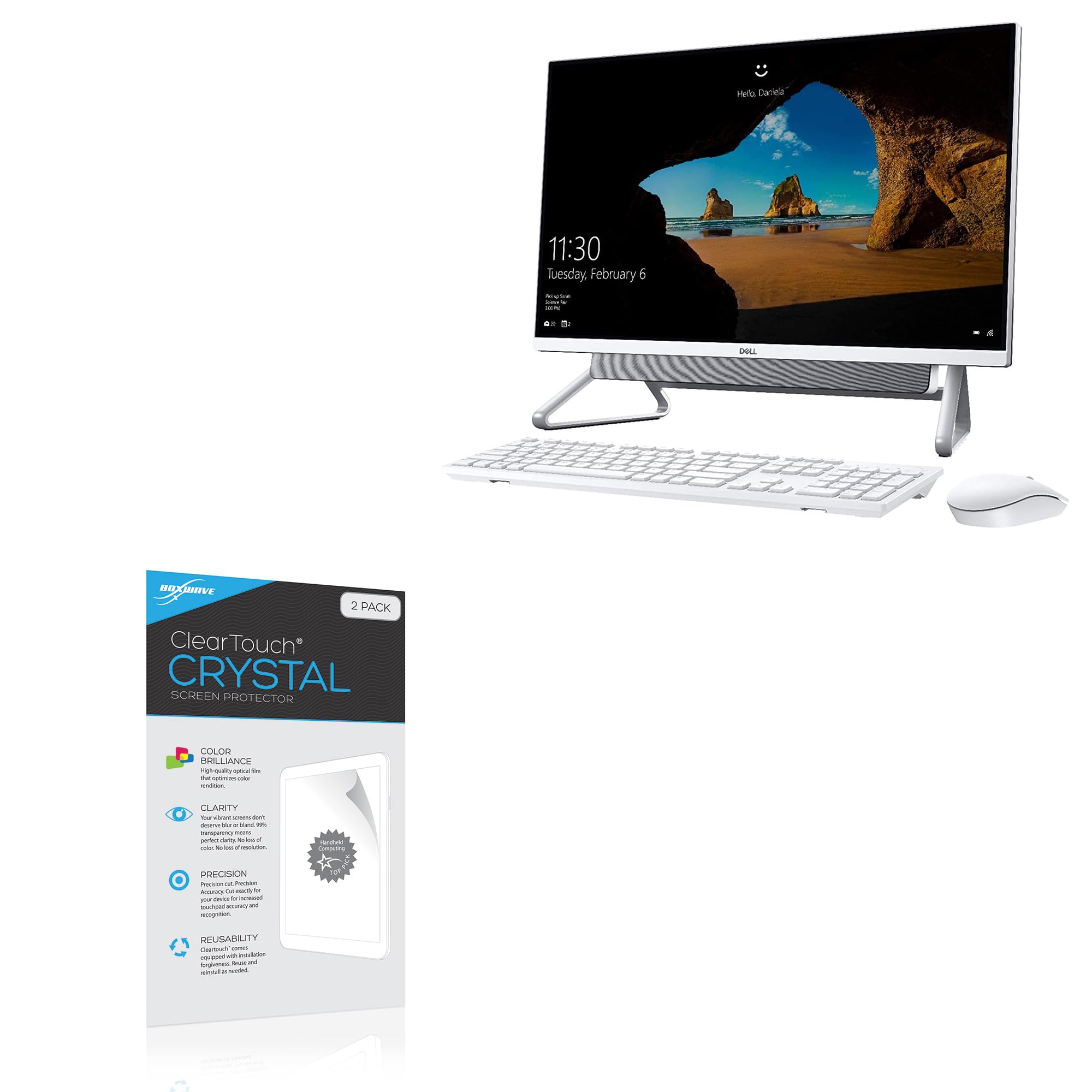 BoxWave Screen Protector Compatible with Dell Inspiron 27 7000 All-in-One (7700) - ClearTouch Crystal (2-Pack), HD Film Skin - Shields from Scratches