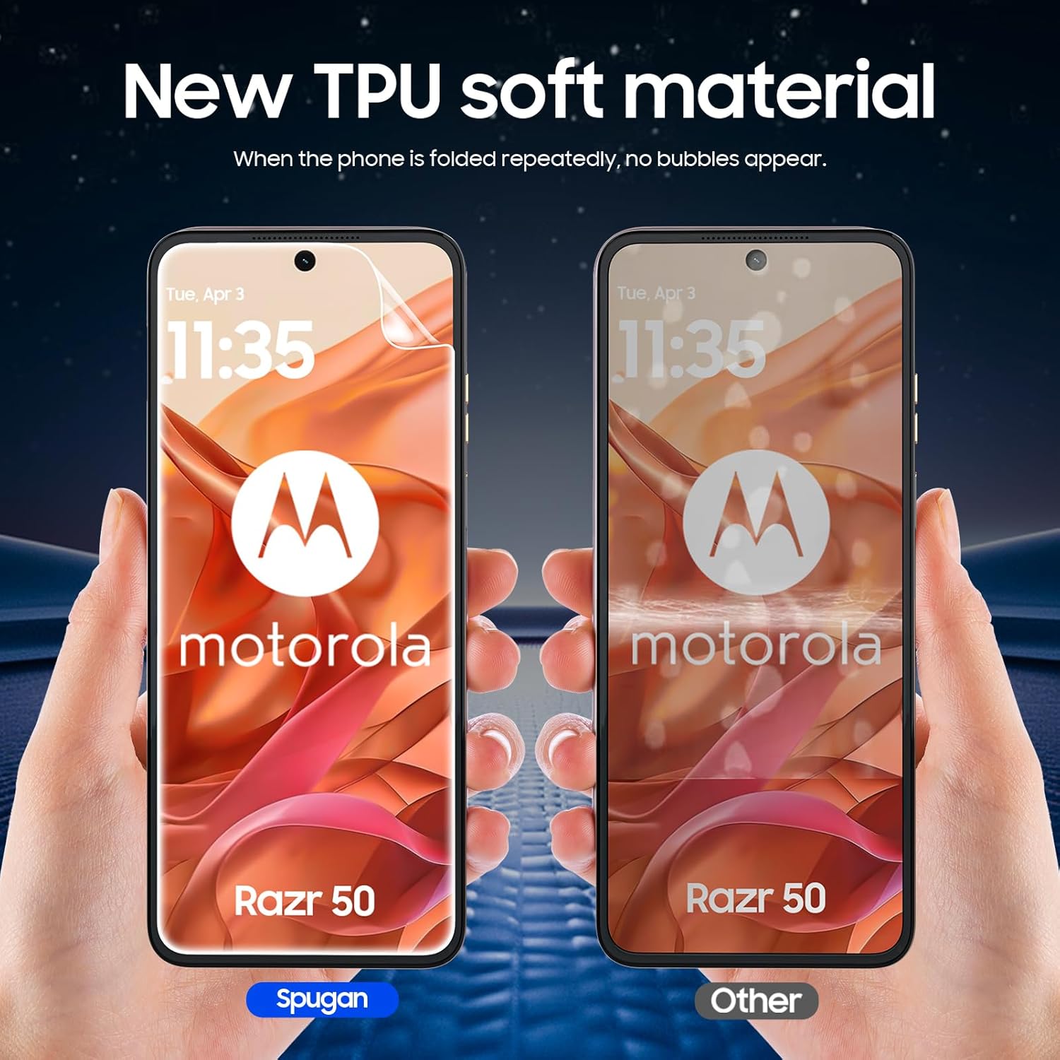 for Motorola Razr 2025/ 2024 Screen Protectors, 2 Packs Inner Screen TPU Protective Film [Installation Kit] + 2 Packs Outer Screen Tempered Film, Ultra High Definition, Durable, Wrinkle Resistant, Scratch Resistant, Bubble Free, Newbie Friendly - Image 9