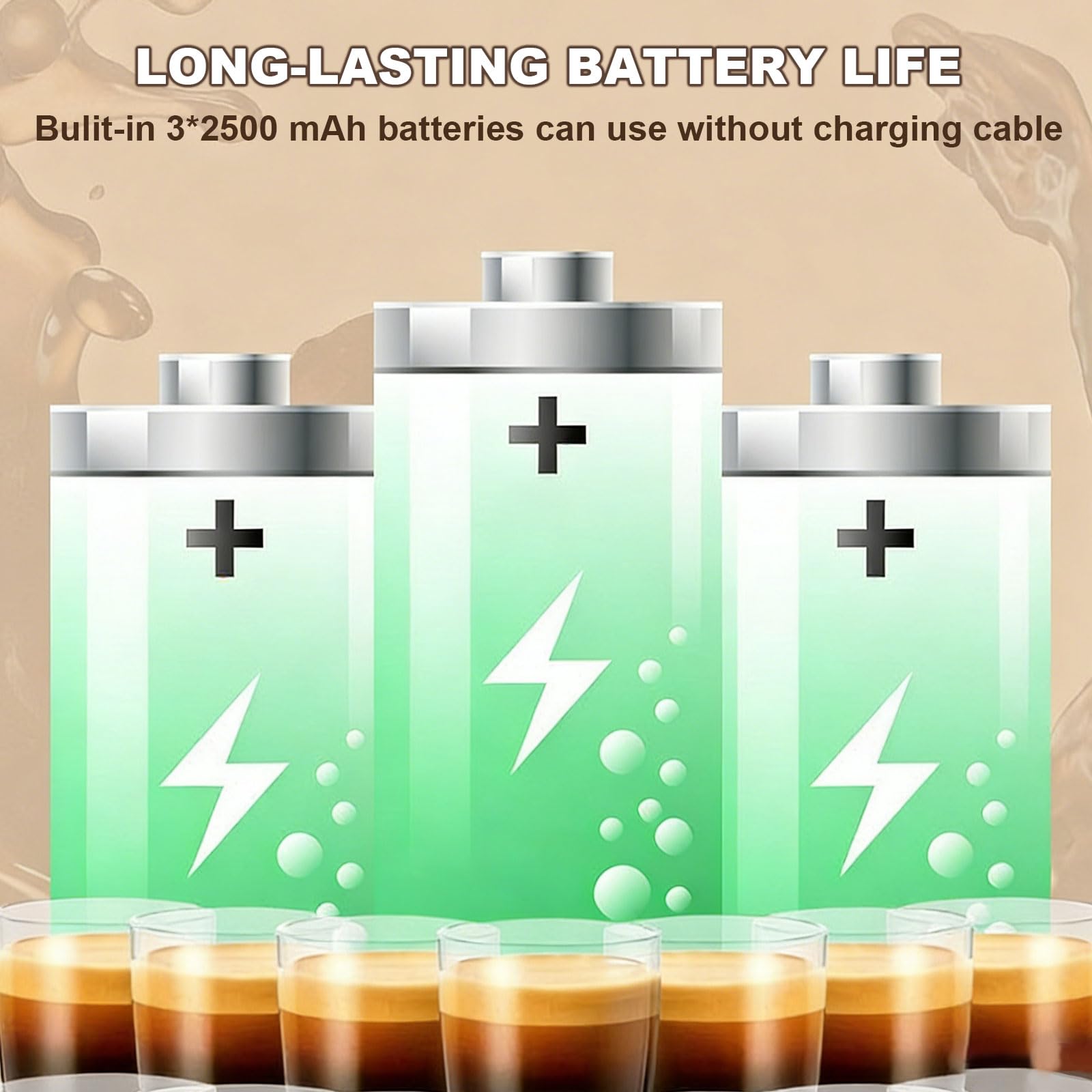 Cafetera eléctrica portátil 3 en 1 con batería de 7500 mAh, calentamiento rápido en 5 minutos, ideal para camping y viajes
