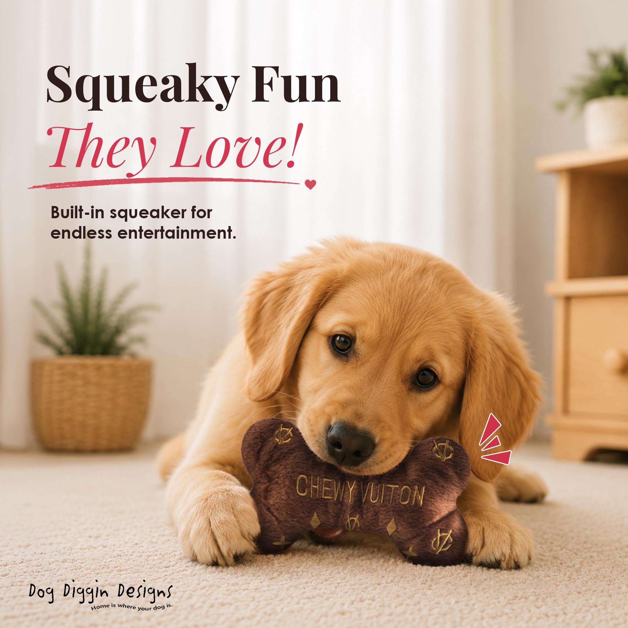 Pet Supplies : Chewy Vuitton Dog Toy : Dog Diggin Designs Chewy