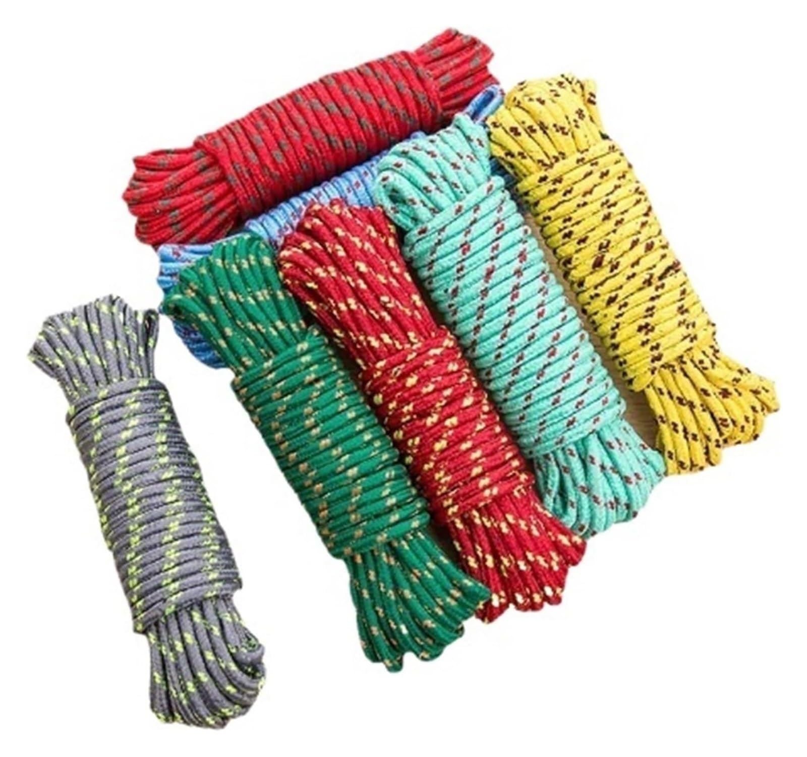TVANTRUXIS Outdoor Portable Clothesline, Portable Laundry Line 2 Pack 10M Clothes Drying Rope Outdoor Balcony Garden Windproof