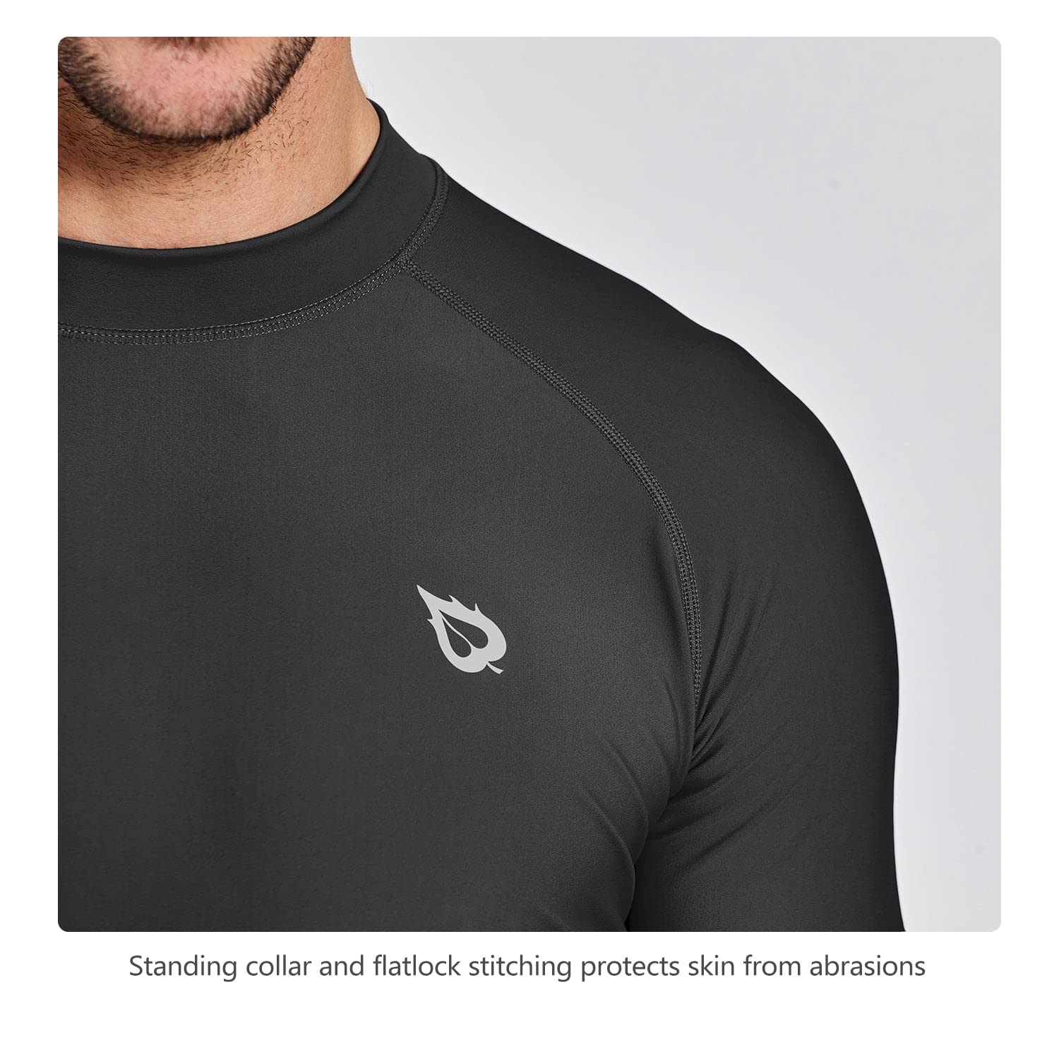 BALEAF Męska koszulka UV UPF 50+ z krótkim rękawem Rashguard, męska koszulka do pływania, nurkowania