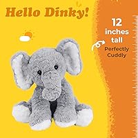 Vista 6 de Animales de peluche de elefante, juguete de peluche suave para bebés, niñas y niños, 12 pulgadas, color gris, suave, pequeño, de peluche, regalos