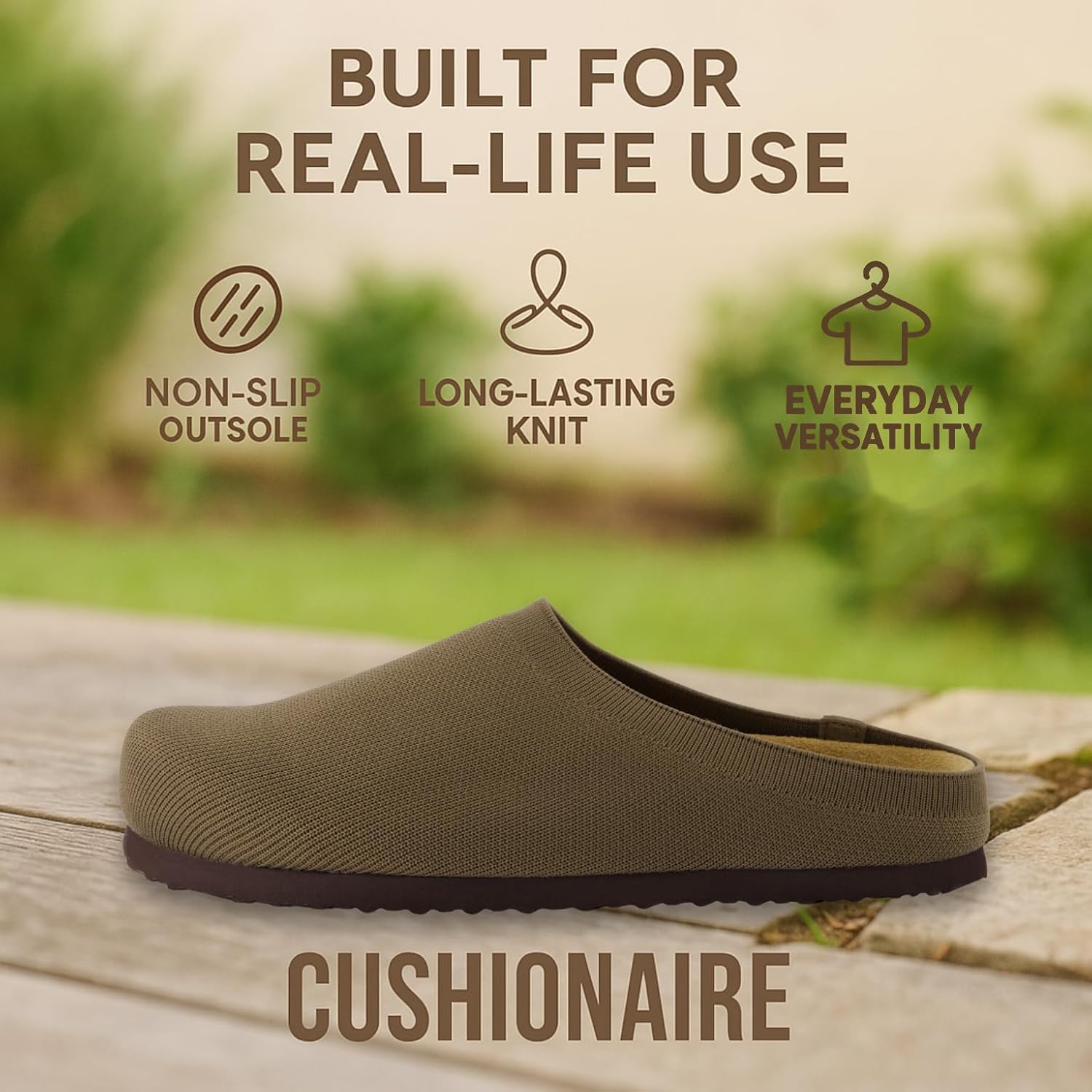 CUSHIONAIRE Women's Sils Knit Cork Footbed Clog with +Comfort - Image 4