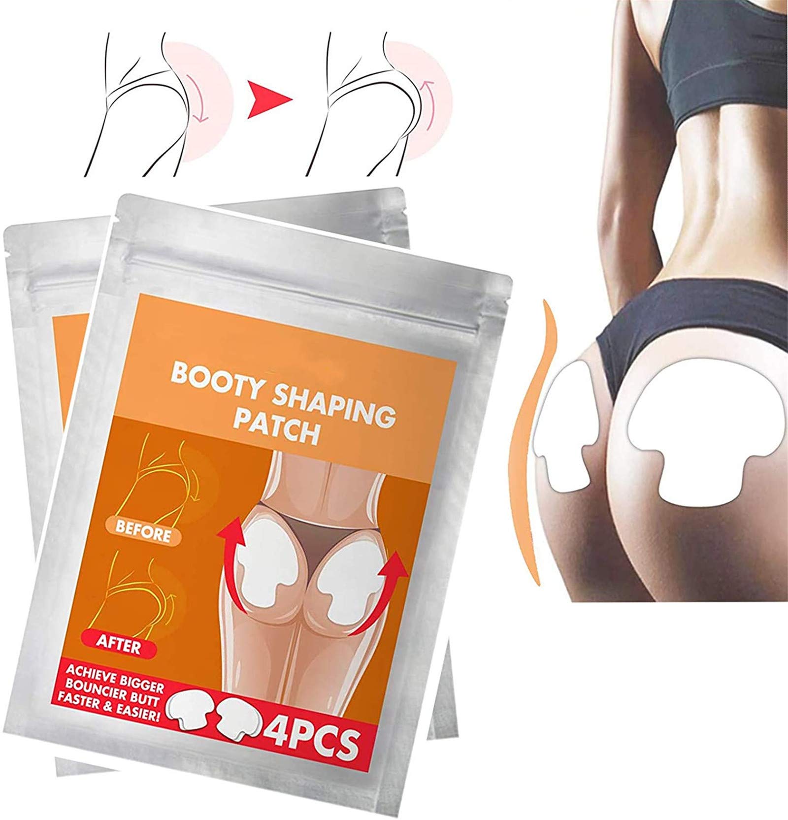 Xuanumate Pro Butt-Lift Shaping Patch Set, Butt Enhancement Patch, Firming and Lifting Effect, Quickly Strengthen Hip Up Cream Bigger Buttock Massage for Women (4PCS)