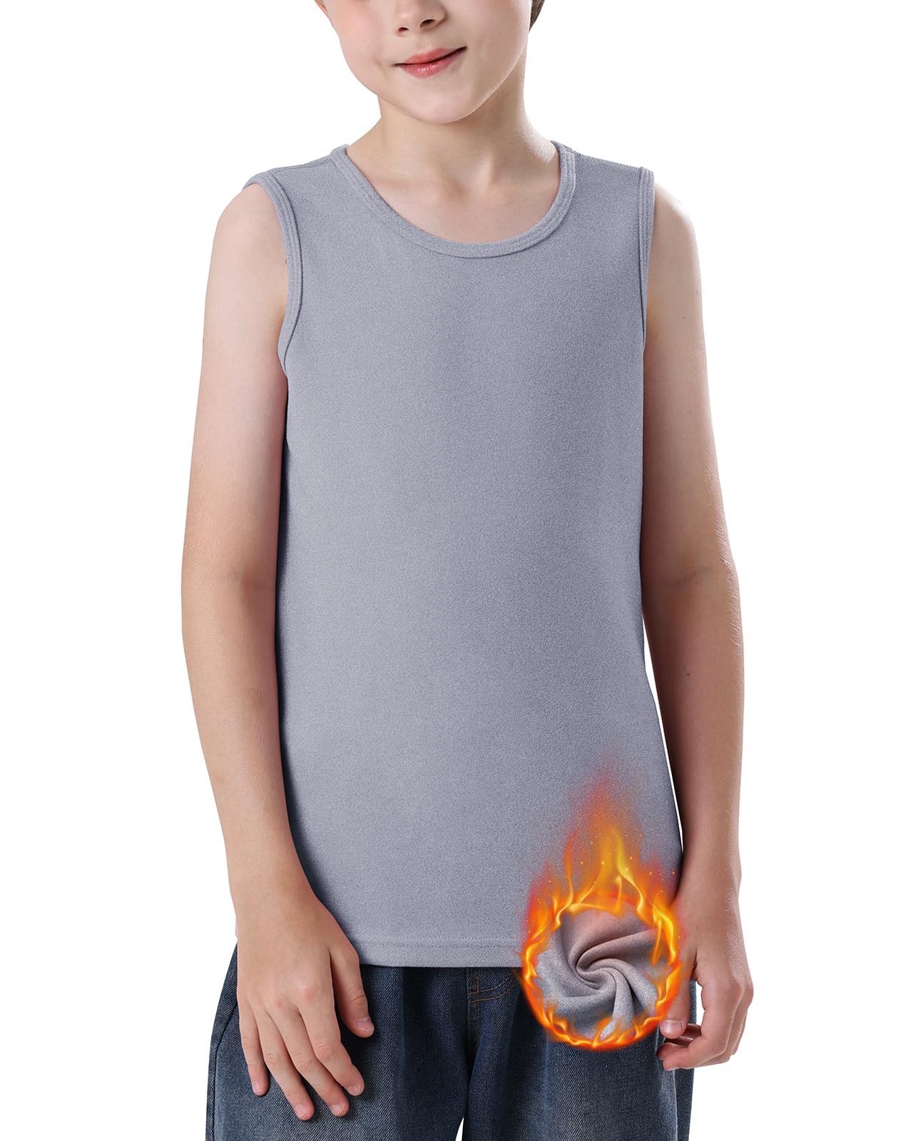 WOWENY Winter Kinder Unterhemden Jungen,Thermo Unterhemd Mädchen Warme Funktionsunterwüsche Kinder Unisex Ärmellos Tanktop Thermounterwüsche Thermoshirt Skiunterwüsche