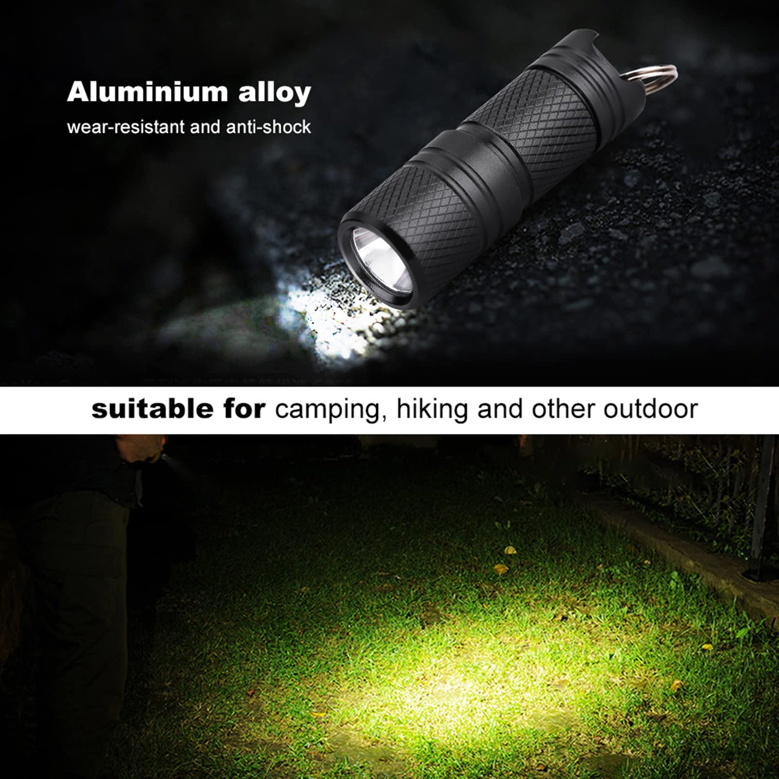 vsilay Mini lampe de poche LED en forme de clés pour camping, randonnée, usage quotidien vsilay Mini lampe de poche LED en forme de clés pour camping, randonnée, usage quotidien