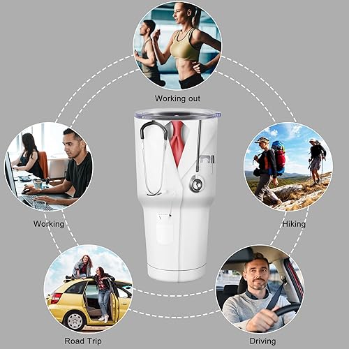 Miniatura 7 de Regalos para el mejor doctor, vaso de 30 onzas, regalos para la escuela de medicina para estudiantes de medicina, regalos de médico para hombres y
