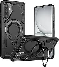 Samsung Galaxy A17 Case: Military Grade TPU+PC Shockproof with Invisible Ring 360 Degree Rotate, Black