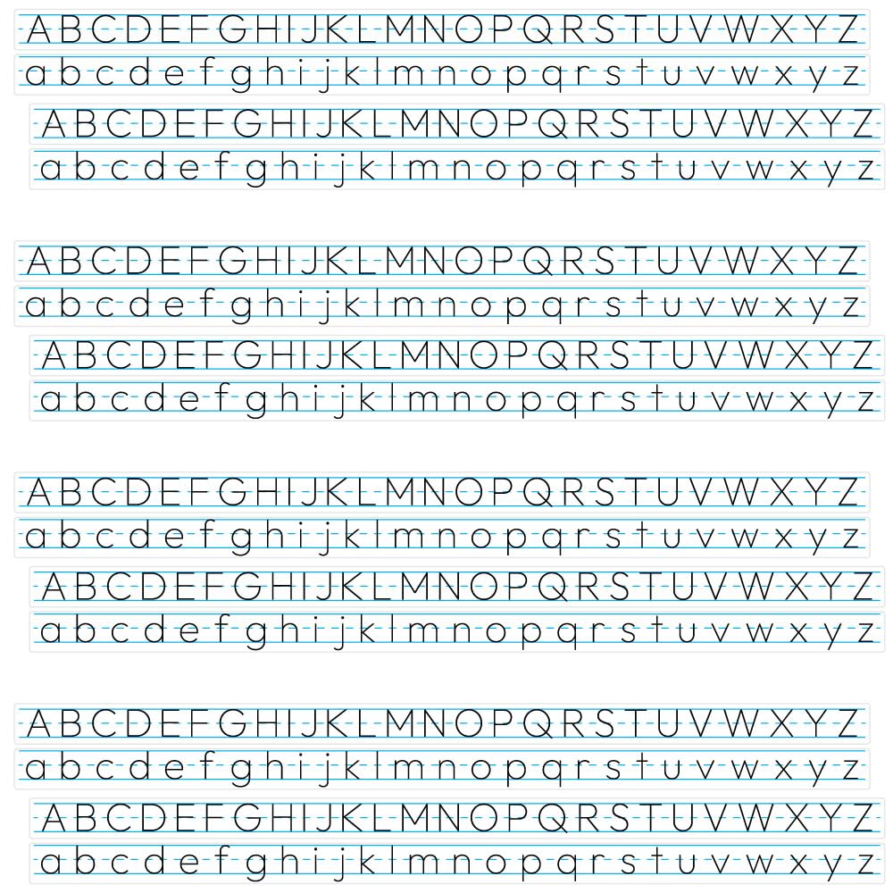 StikArt Removable Stickers - Simple Rounded Alphabet Letter Formation Desk Strips (16 Pack)