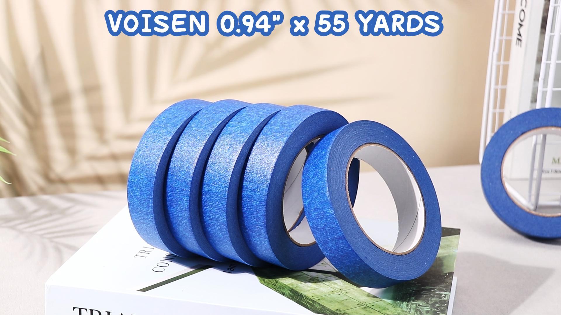 Image of VOISEN 16 Packs Painters Tape, Blue Painters Tape, 1 Inch Wide (0.94 in x 55 Yds), Masking Tape for Multi-Purpose, Masking Tape Bulk,DIY Artist Craft Arts, Decoration, Drafting, No Residue