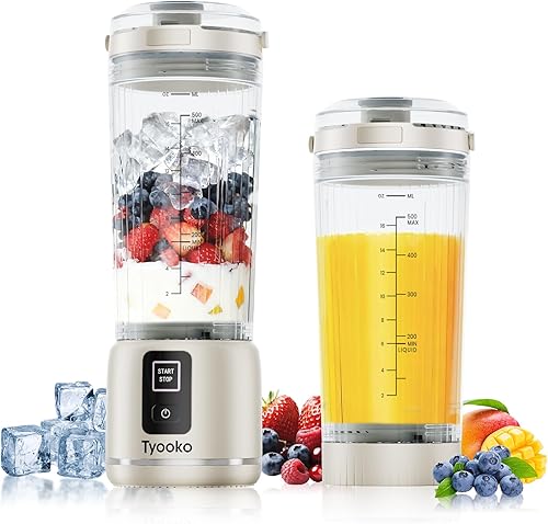 Vista 8 de Licuadora portátil para batidos y batidos, taza de exprimidor eléctrico recargable personal de 18 onzas con modo dual, botella mezcladora de bebidas