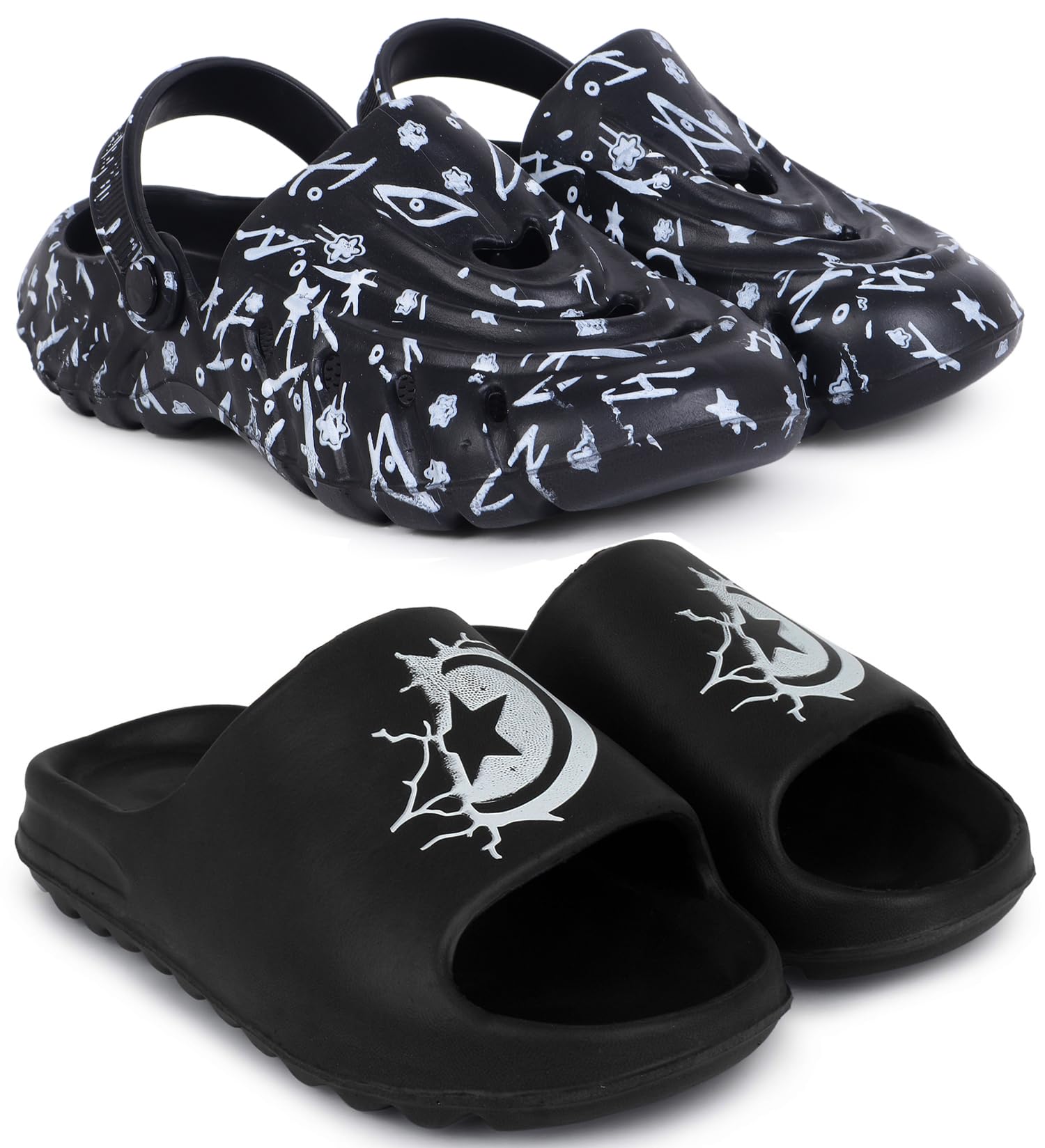 pampy angel Combo Pack of 2 Slipper/Flip Flops/Slides/Clogs/Sandals with Adjustable Back Strap for Men (Cl-N11,Y-Ktstar)-picture-41