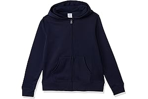 Chic Navy Jacket for Girls: Fleece Zip-Up Hoodie Sweatshirt