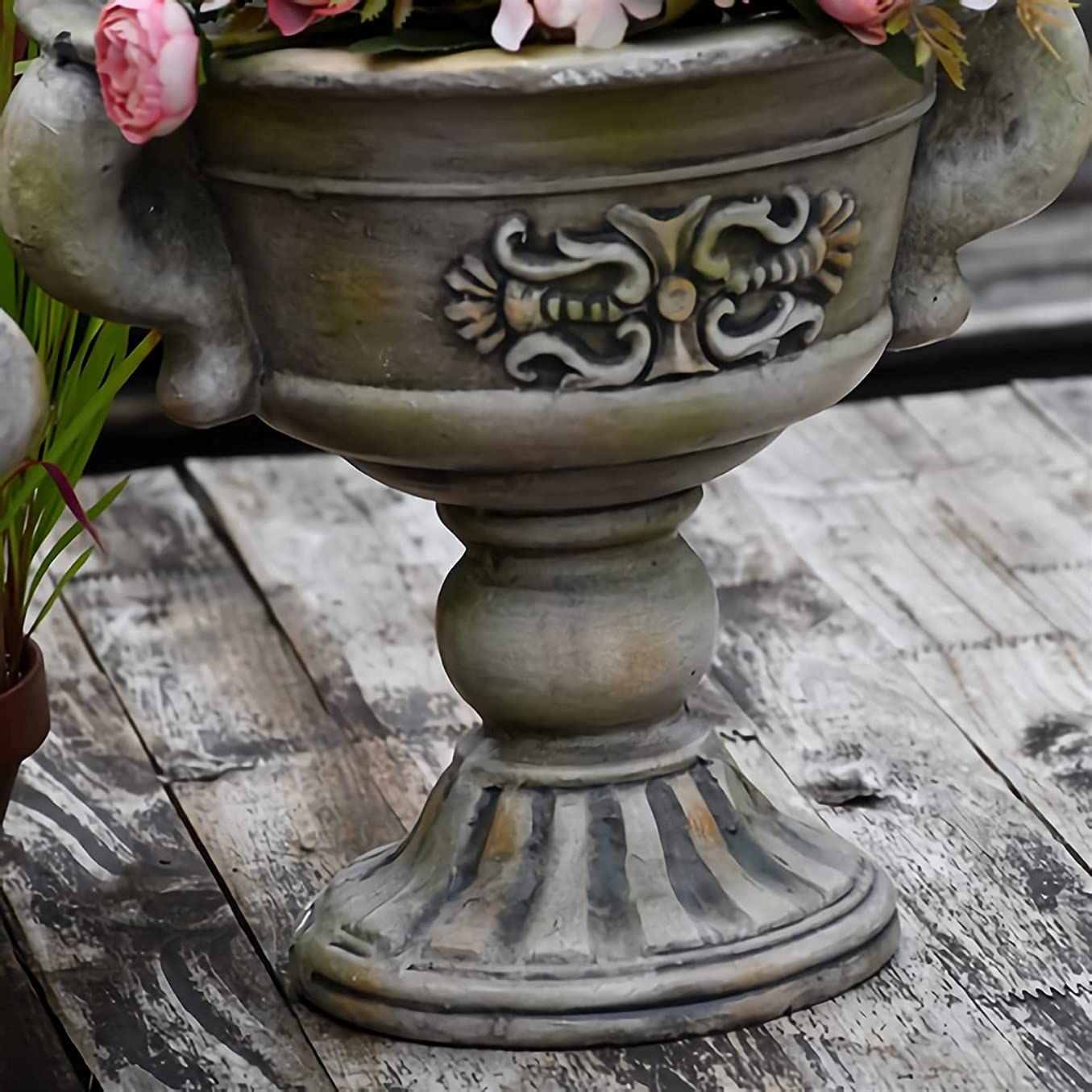 Dekoracja doniczki ogrodowej, retro, na zewnątrz, balkon, mała donica ogrodowa, tlenek magnezu, wysokość 28 cm