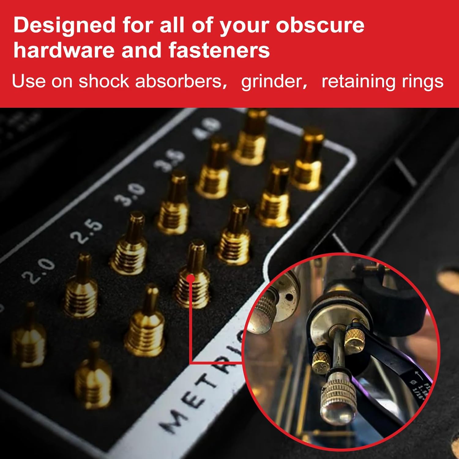 25-Piece Pin Wrench Set with Case, Precision Spanner Wrench - Adjustable Hook Spanner for Bearings, Pulleys & Obscure Fasteners - Metric & Imperial Steel Pins, 160mm Arms, 180° Rotation