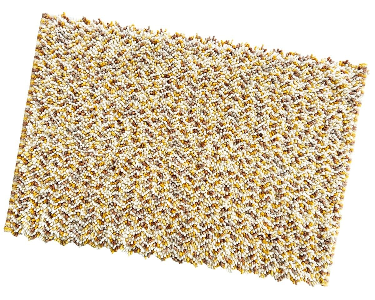 emmevi Alfombra de baño de puro algodón Shaggy suave, absorbente, antideslizante, 55 x 130 cm, color amarillo