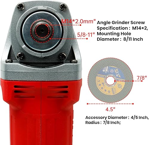 Miniatura 4 de DOGTOOTH Juego de amoladora angular inalámbrica de 21 V, 4-12 pulgadas, con 2 baterías de 4.0 Ah, compatible con batería Makita de 18 V, motor sin