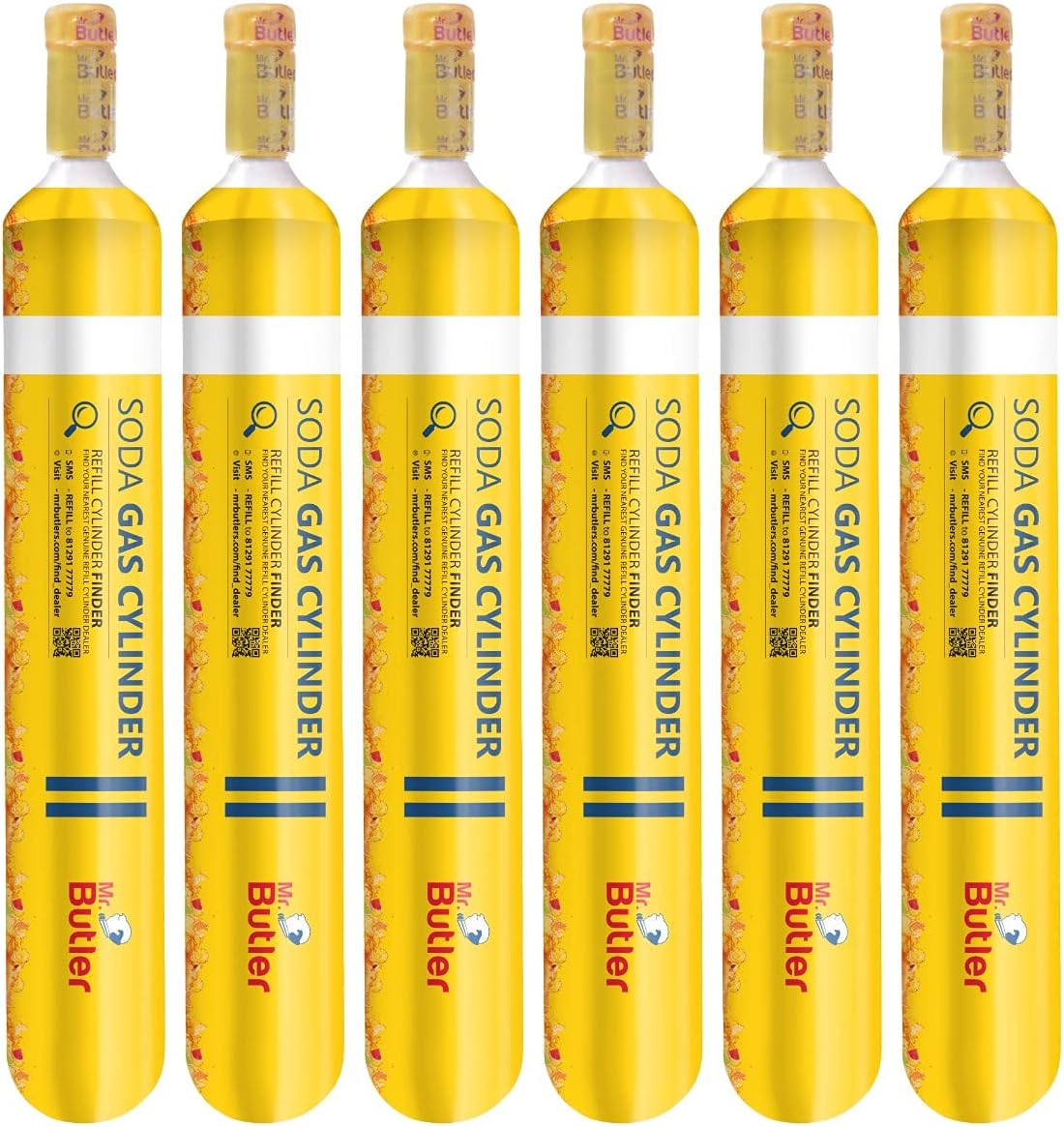 - Mr. Butler Soda Maker CO2 Gas Cylinder, Pack of 6, Steel
