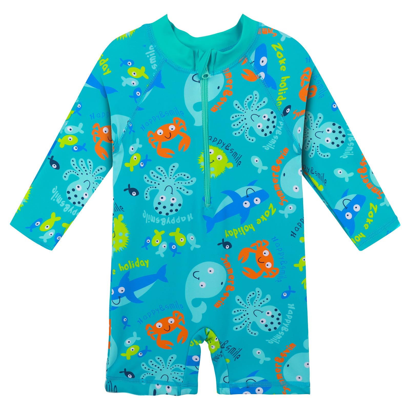 HUAANIUE Baby/Toddler Boy Swimsuit Rashguard Swimwear Long Sleeve One-Piece
