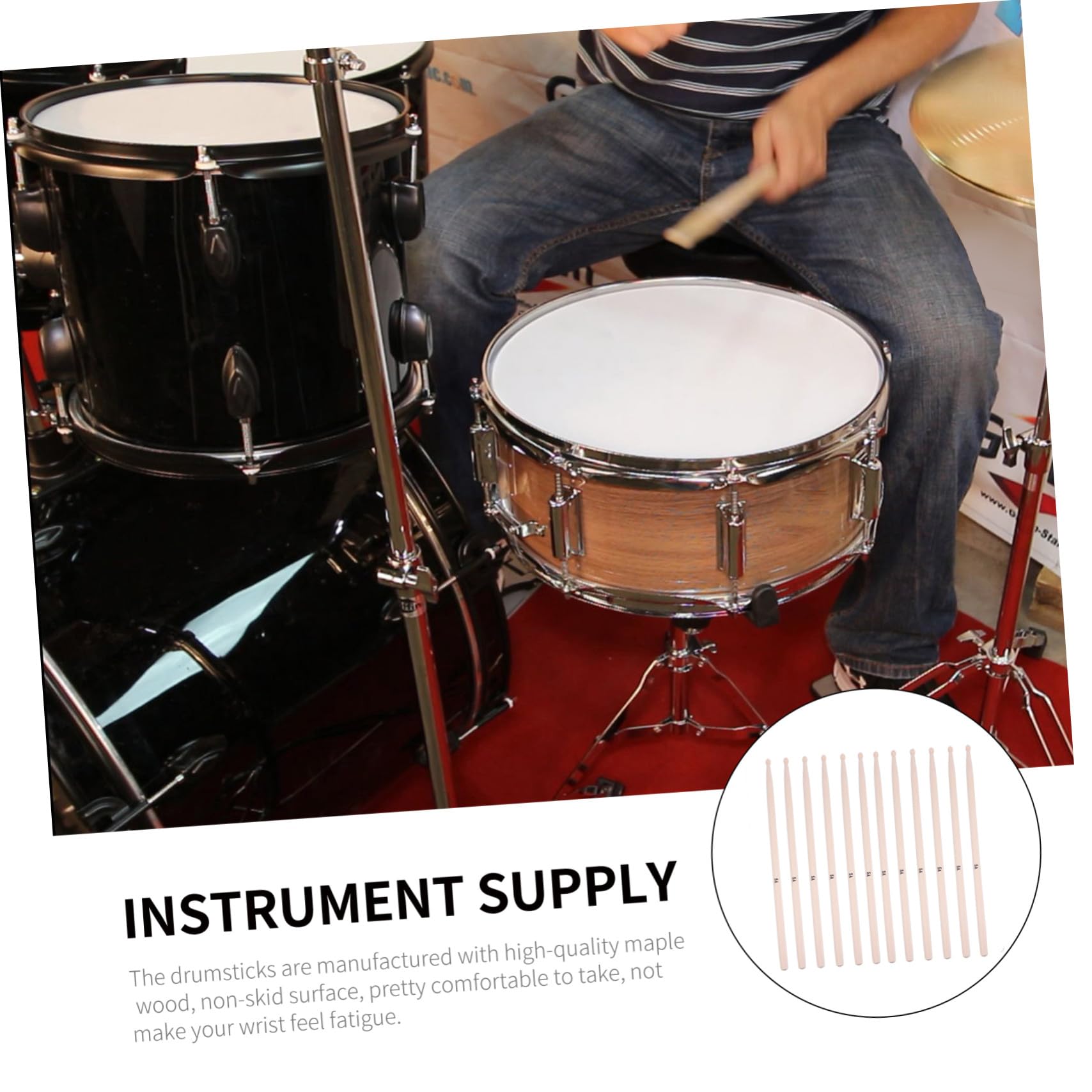 20stücke Holz-drumsticks Ahorn-drumsticks mit Tragetasche für Schlagzeug