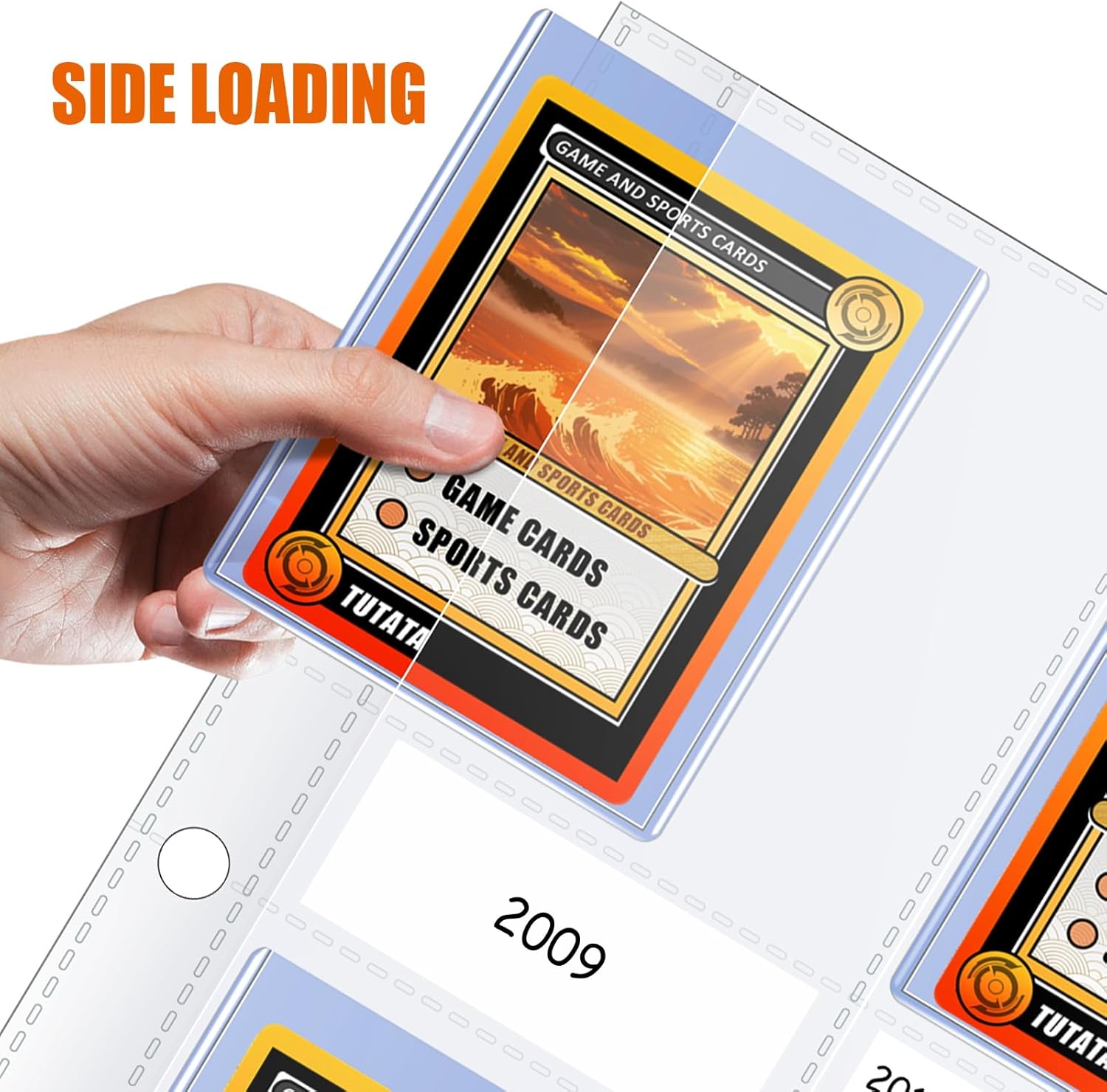 4 Pocket Top Loader Sleeves, Trading Card Binder Pages, Baseball Card Storage Sleeves for 3 Ring Binder-50 Pages
