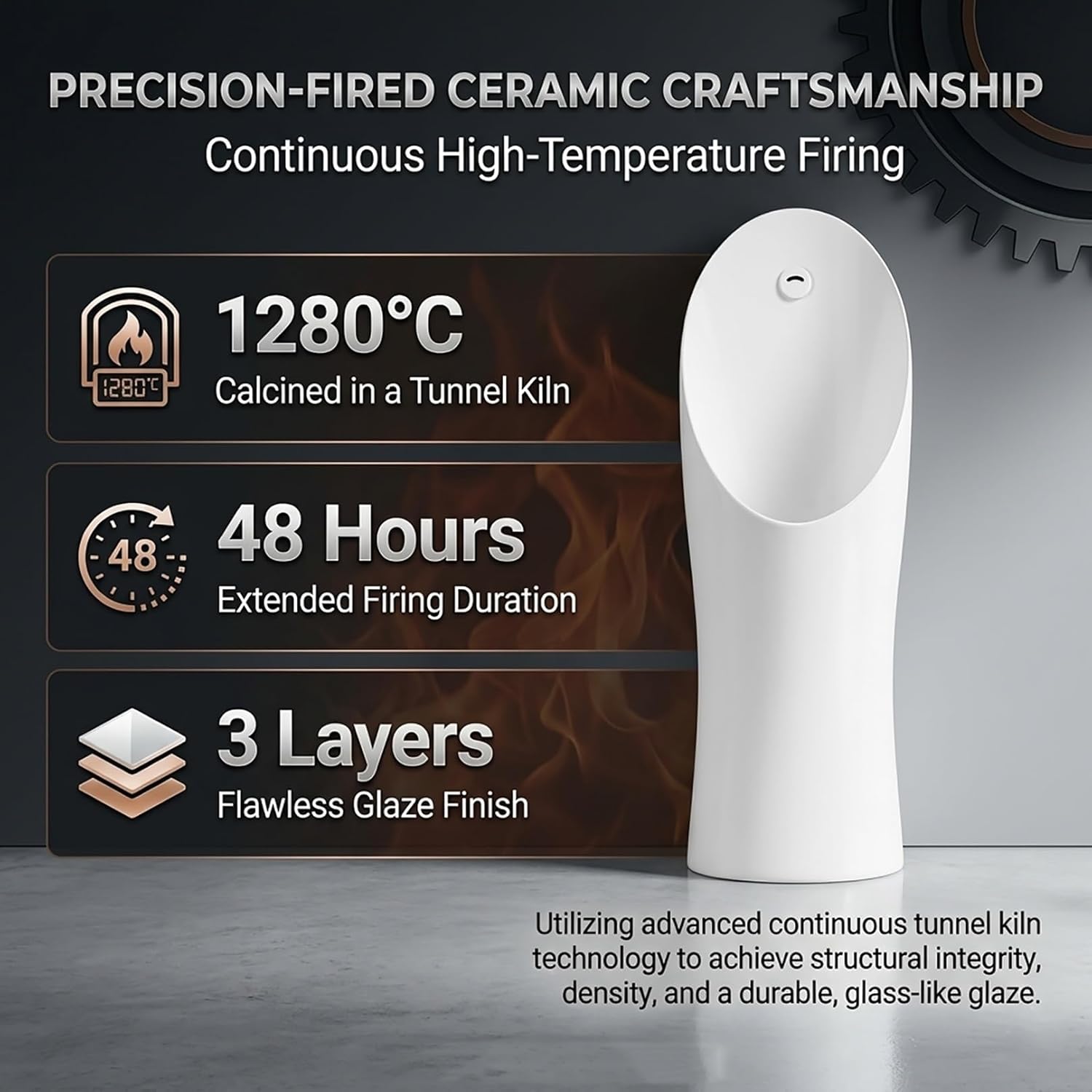 Automatic Floor Mounted Urinal for Men, Smart Sensor Touchless Ceramic Urinal with Nano Self-Cleaning Glaze, High-Efficiency Spray Flush System for Commercial & Home Restroom(Gray-White)