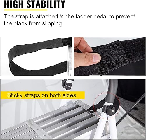 Miniatura 5 de VEVOR Tabla de trabajo de aluminio, tablón telescópico de 9 a 15 pies, tabla de extensión de aluminio de capacidad de 440 libras, 12.5 pulgadas de