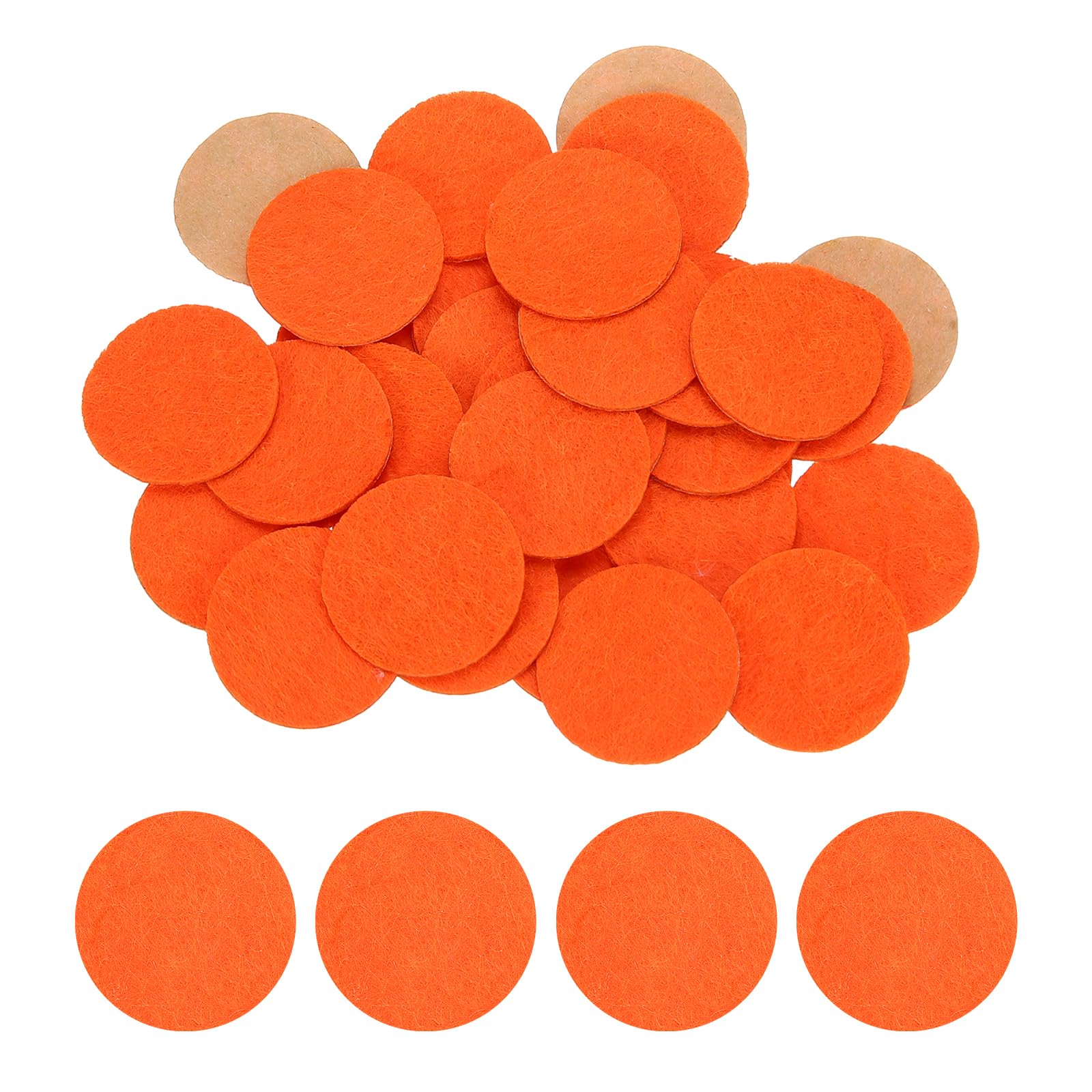 HARFINGTON 100pcs Adhesive Felt Circles 25mm 0.98" Orange