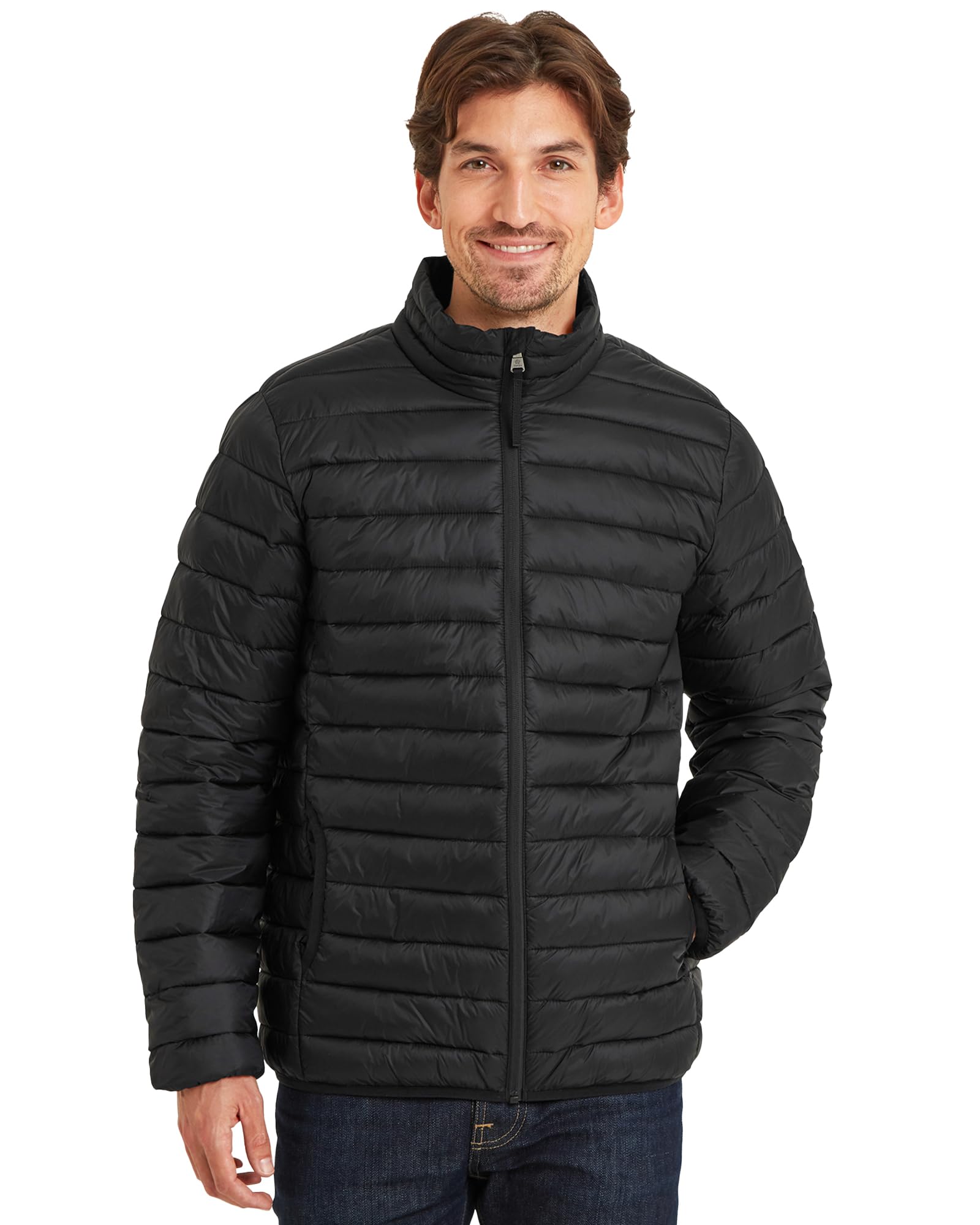 TOG24 Gibson Mens Puffer jacket Lightweight Padded Jacket Water Resistant Quilted Coat Ultra Warm Wind Resistant for Hiking Casual Skiing Black 6XL