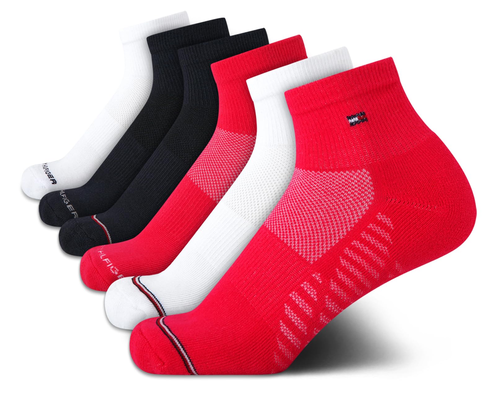 Tommy Hilfiger Womens 6 Pack Soft Cushioned Quarter Ankle Athletic Socks
