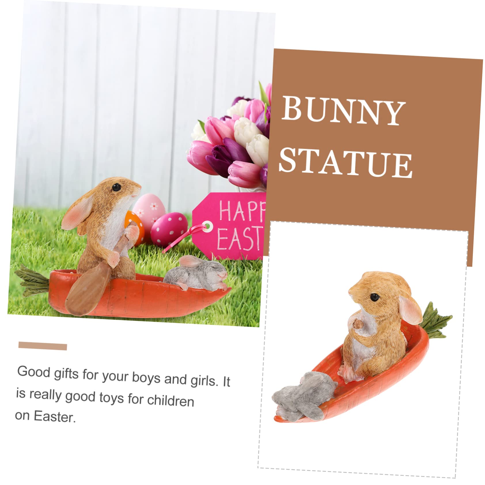 IMIKEYA 2 Pièces Ornement De Lapin Figurines De Lapin Debout Décorations De Lapin Décoration pour La Maison Statue De Lapin De Bureau Accessoire De Maison Statue De Lapin De Jardin Résine