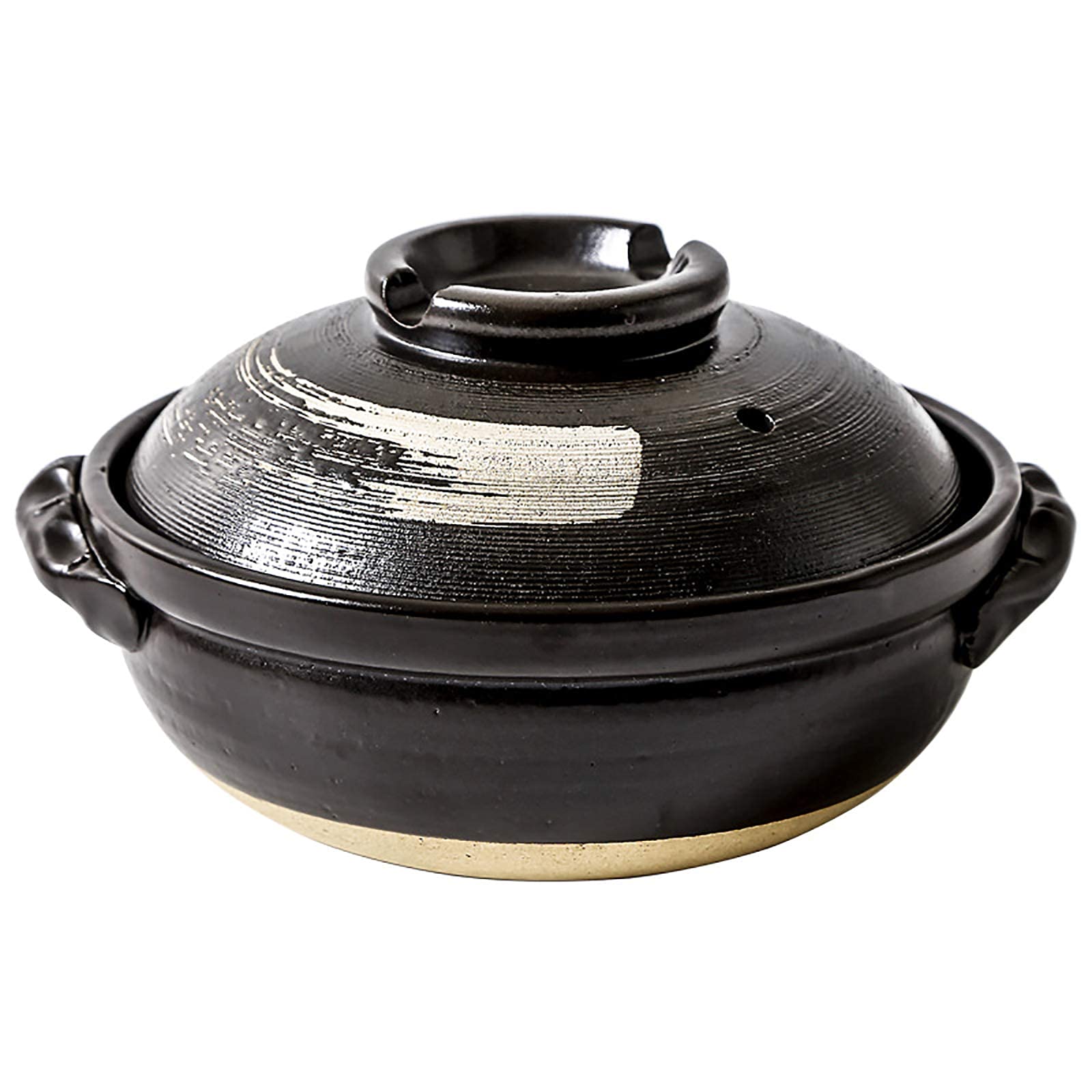 Casseruola, pentola a fuoco lento, pentola calda in ceramica giapponese a forma di casseruola, casseruola in ceramica resistente al calore con coperchio, stufato lento, casseruola rotonda, pentola for