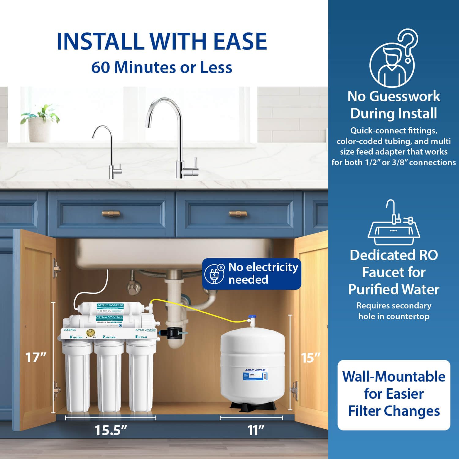 Amazon | APEC Water ROES-50X 5段階 シンク下逆浸透水フィルター