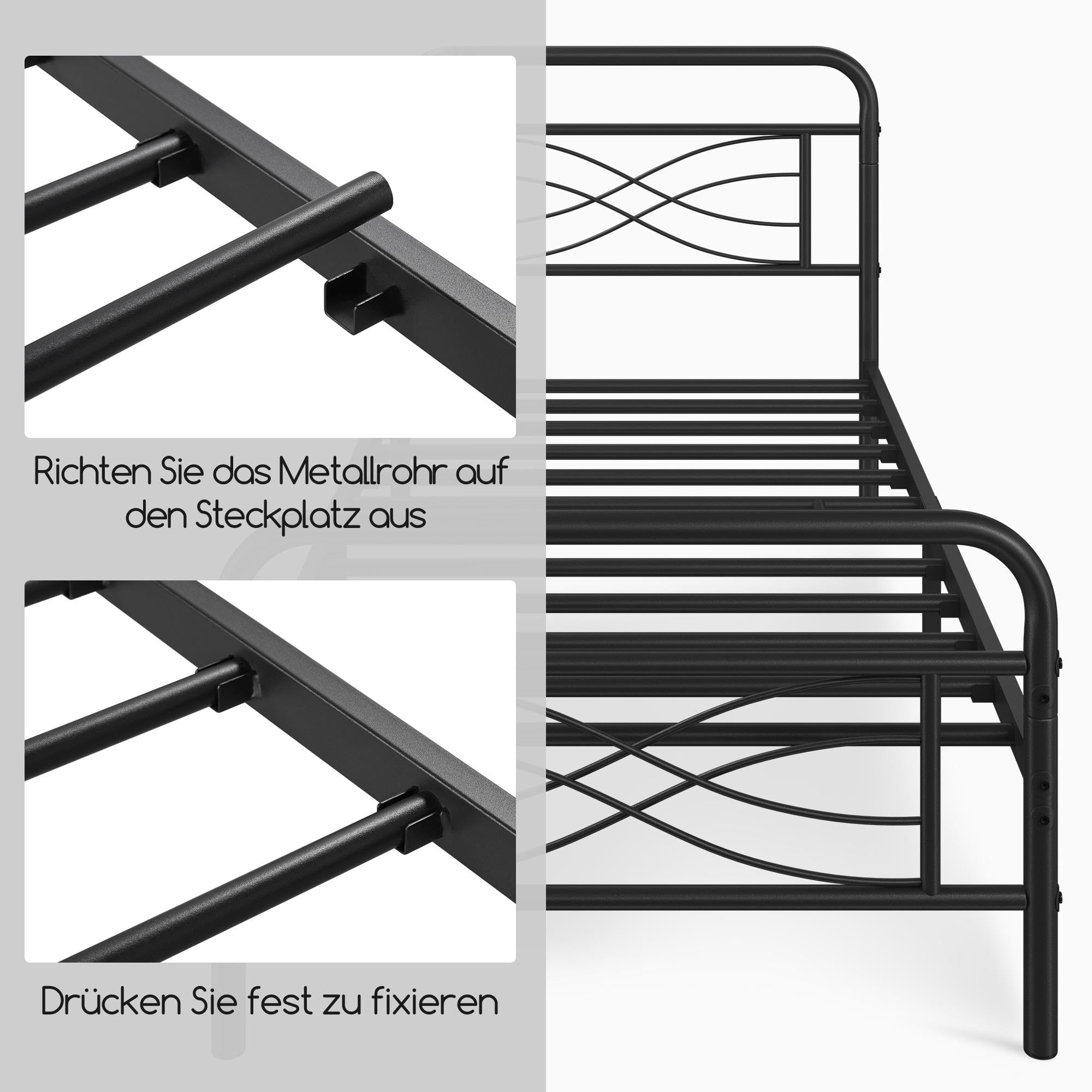 Yaheetech Set van 2 metalen bedframe, bedframe met lattenbodem, eenpersoonsbed, logeerbed, 90 x 200 cm, lichtroze Yaheetech Set van 2 metalen bedframe, bedframe met lattenbodem, eenpersoonsbed, logeerbed, 90 x 200 cm, lichtroze