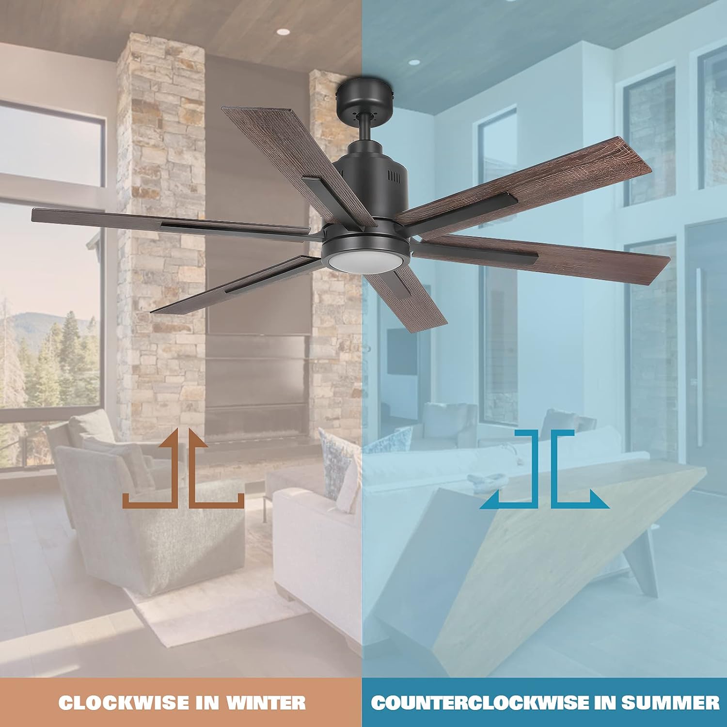 60 Inch DC Motor Farmhouse Ceiling Fan 