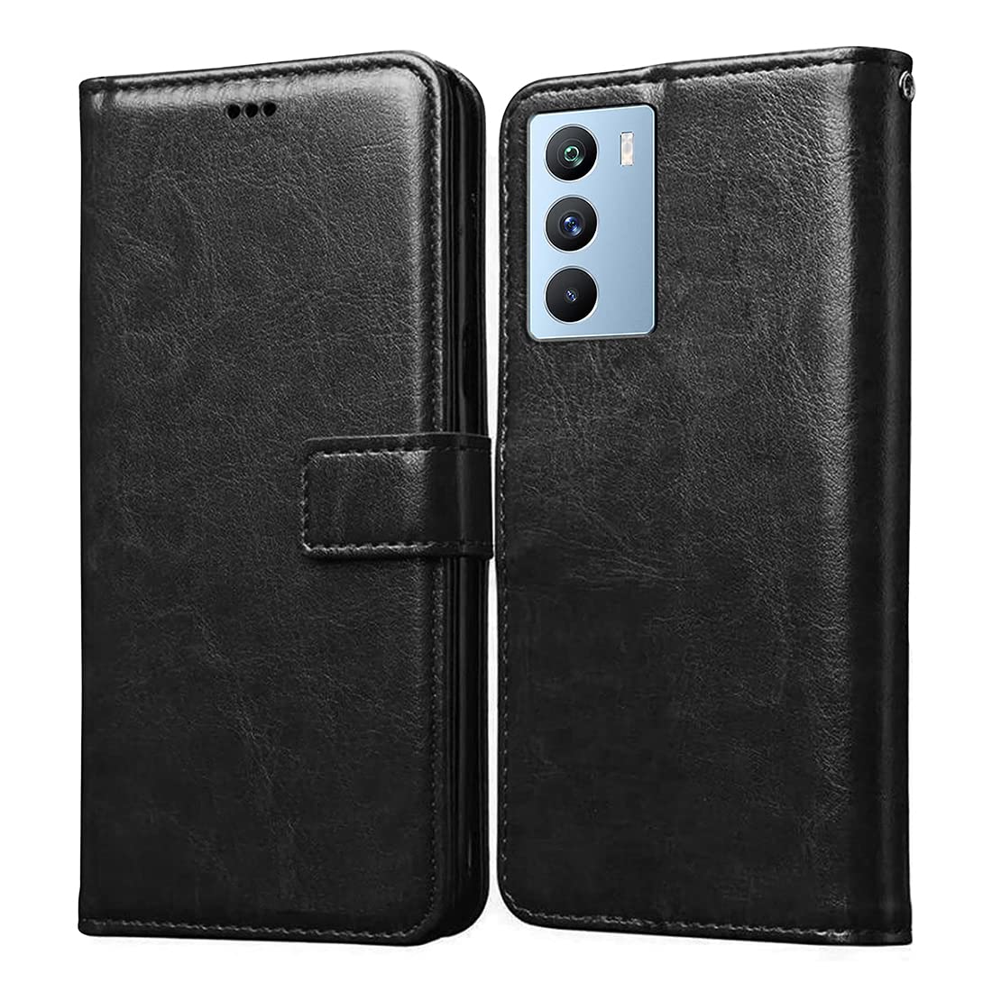 Casotec Flip Cover for Vivo iQOO 9 SE 5G | Premium Leather Finish | Inbuilt Pockets & Stand | Flip Case for Vivo iQOO 9 SE 5G (Black) (B09W5XBY6K) Amazon Price History, Amazon Price Tracker