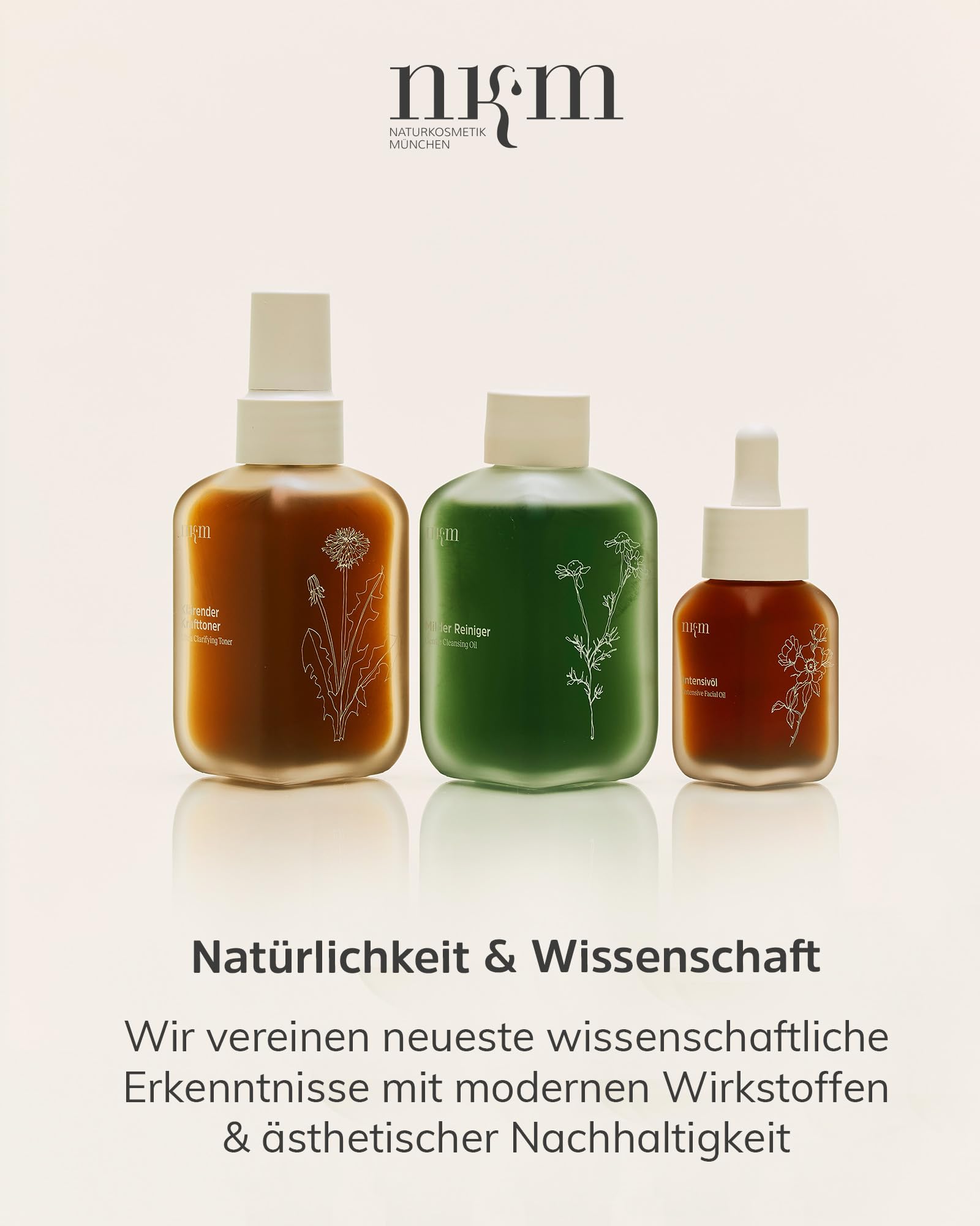 nkm Naturkosmetik München Intensivöl - 30 ml - Gesichtsöl mit Sanddorn - Umfassende Pflege - Vegan - Für alle Hauttypen - Dermatologisch Getestet