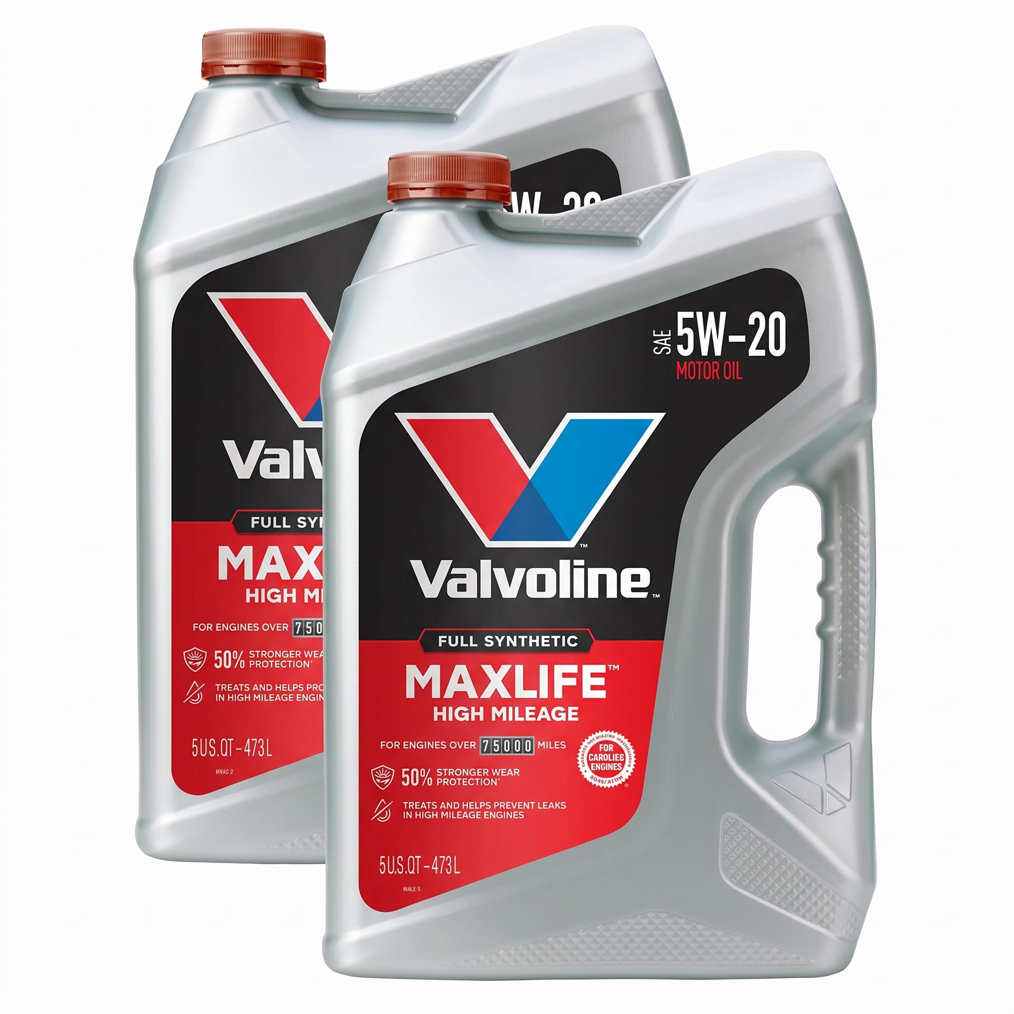 Valvoline Full Synthetic High Mileage with MaxLife Technology SAE 5W-20 Motor Oil 5 QT (Pack of 2)