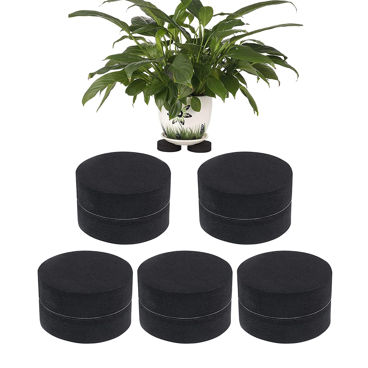 Flower Pot Feet, 12PCS Black Invisible Plant Pot Feet for Indoor