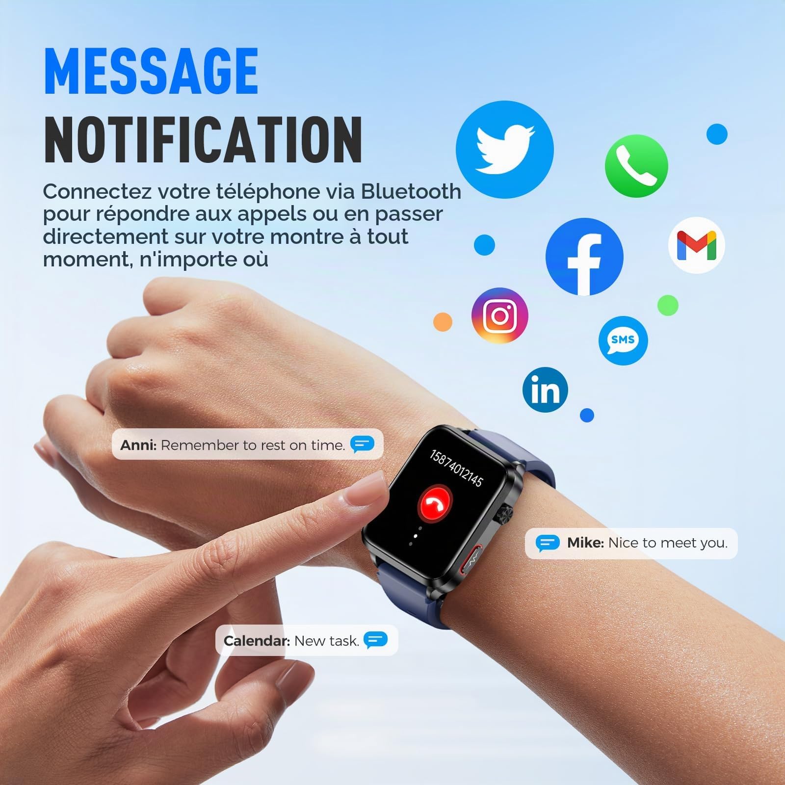 Smart Watch pour Hommes Et Femmes, ÉCran Retina HD De 1,92 Pouces, 100+ Modes Sport, 30+ Langues, Bluetooth 5.0ble, Algorithme Intelligent AI, Batterie 30 Jours, ECG Insights, pour Spo2