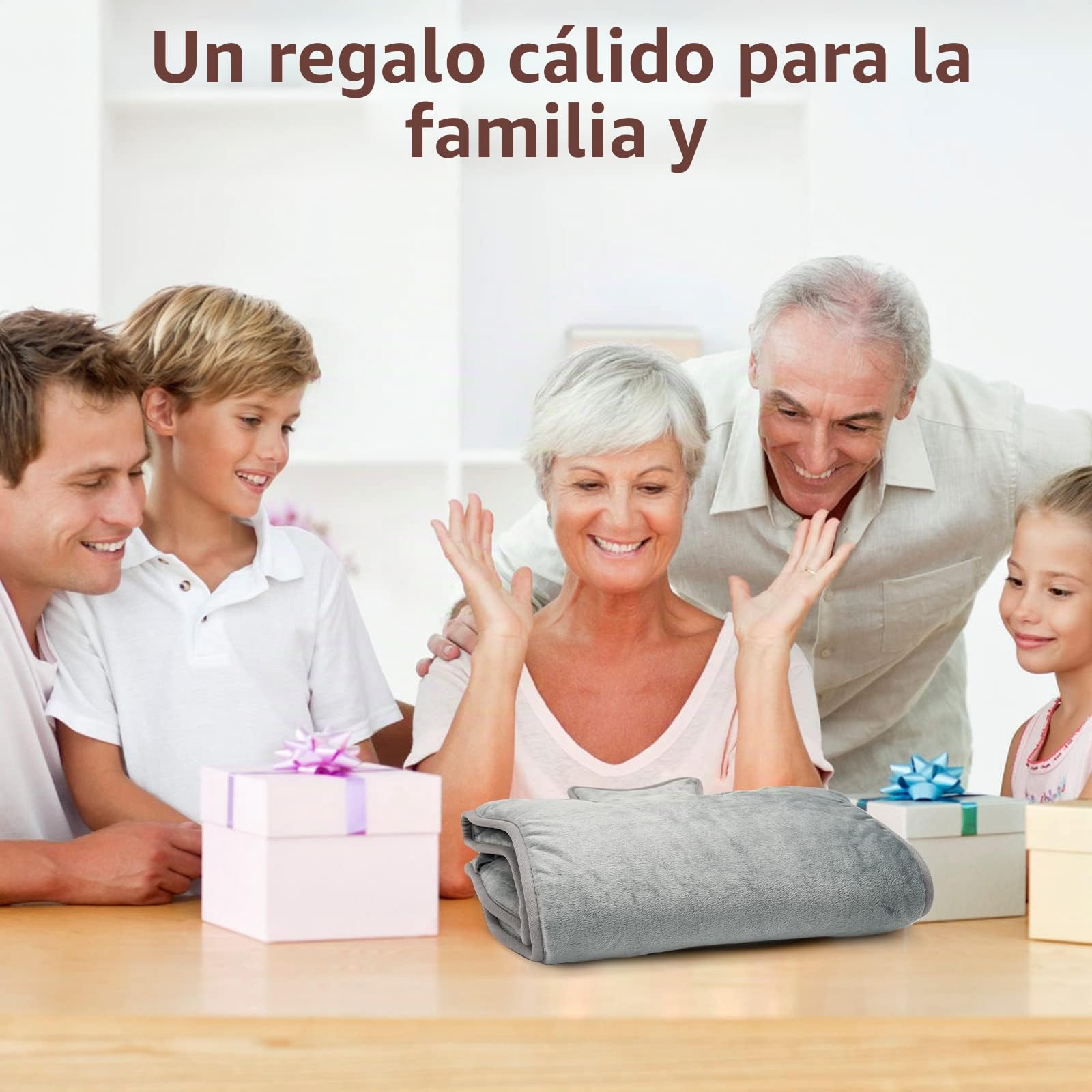 Nalezuns Manta Eléctrica Espalda, ctrica la Espalda 138x42cm, Hombros y Cuello, 6 Niveles de Calentamiento, Eléctrica Termica para Espalda y Hombros Lavable a Máquina, Desconexión Automática