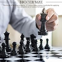 Vista 4 de Sumind 32 Pcs Chess Pieces Only Plastic Chessman Set for Replacement of Missing Pieces Pawn 95 Mm/ 3. 7 Inch King's Height Tournament Chess Set with